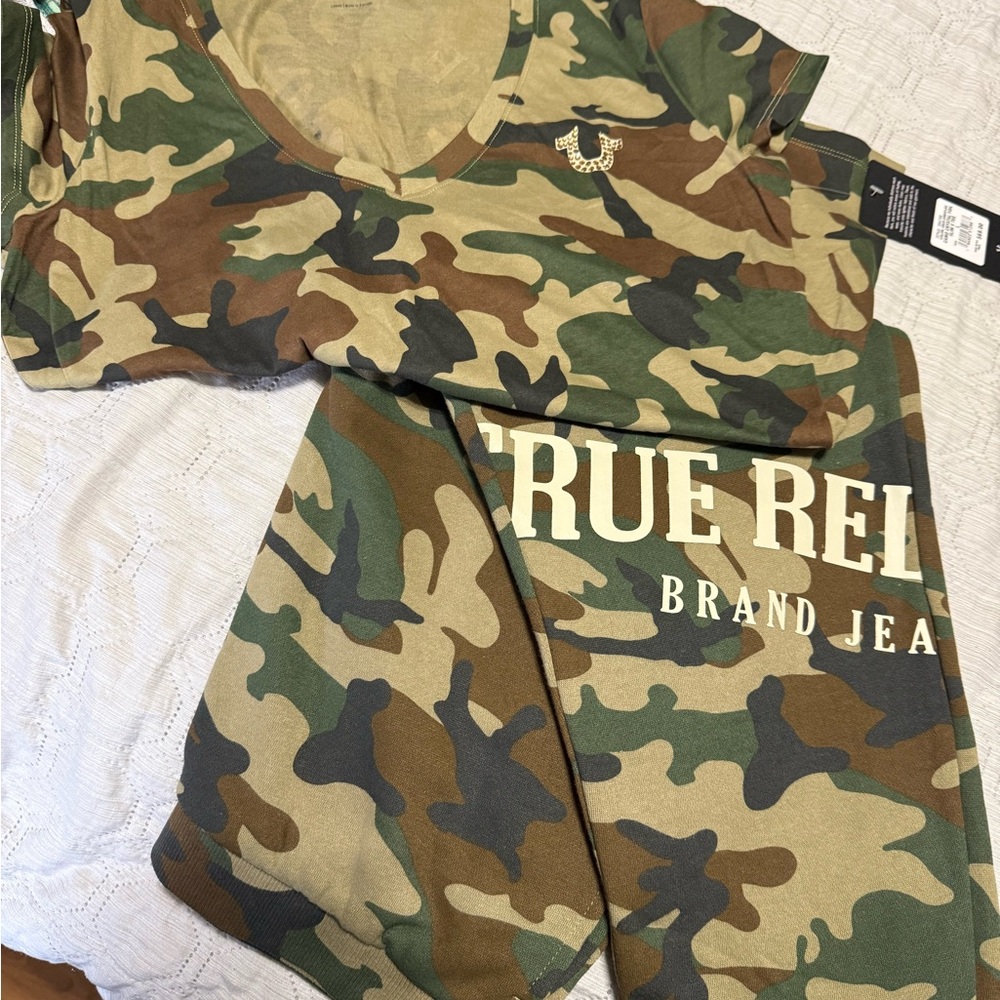 True Religion Green and Brown Camouflage Set